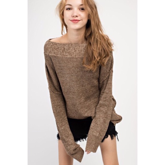 >>LAST<< Bailey Boatneck Sweater - Mocha - Picture 2 of 4
